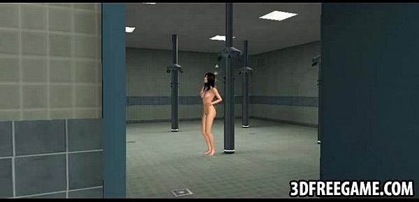  Theyve never met and now they fuck in the shower in 3d